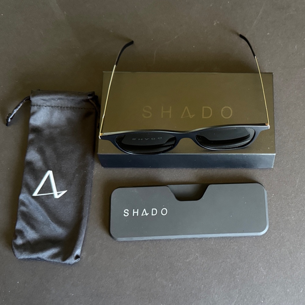 Shado by ThinOptics Matte Black Sunglasses with Case and Pouch